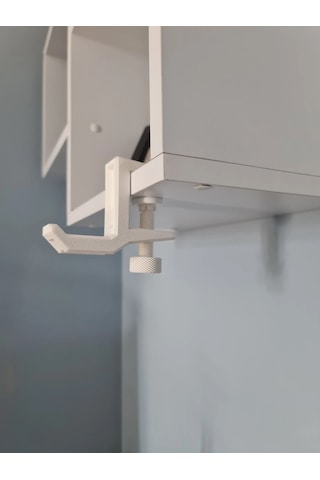 Ayarlanabilir Beyaz Renk Sıkıştırmalı Masaüstü Kulaklık Tutucu Stand