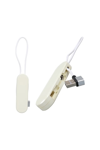 Ayt Powermaster Pm-25904 Beyaz 3in1 Type C- Lightning Micro Usb Manyetik Uç Taşınabilir Şarj Data Kablosu