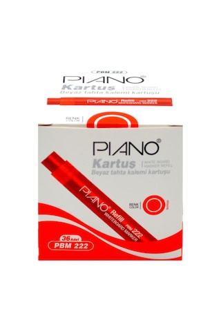 Piano Beyaz Tahta Kalemi Kartuşu Kırmızı 36 Lı (1 Kutu)