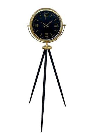 Gold Dekoratif Tasarım Tripod Ayaklı Saat Çok Renkli