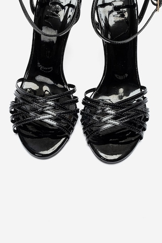 Luvishoes Lorıon Siyah İnce Bantlı Kadın Topuklu Ayakkabı