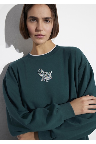 Mavi - Yılbaşı Temalı Yeşil Sweatshirt 1s10500-71932 Yeşil