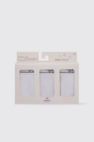 Panço Erkek Çocuk 3'lü Beyaz Boxer Seti 2502BK14013