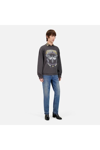 The Kooples Erkek Baskılı Bisiklet Yaka Siyah Sweatshirtbaskılıhswe28004k
