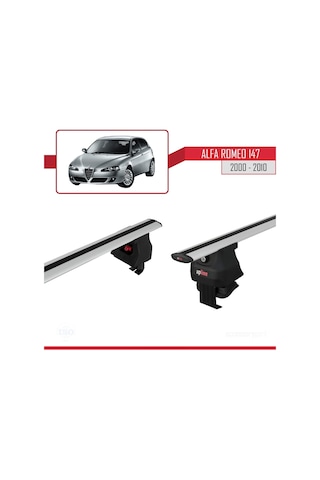 Alfa Romeo 147 2000-2010 Arası İle Uyumlu Ace-4 Ara Atkı Tavan Barı Gri