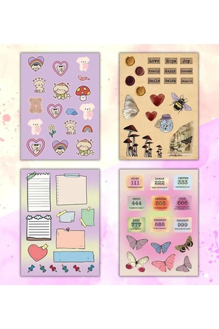 Vintage My Dıy Sticker Book 24 17 Cm 16 Sayfa Özel Tasarım Rengarenk Sticker Kitabı