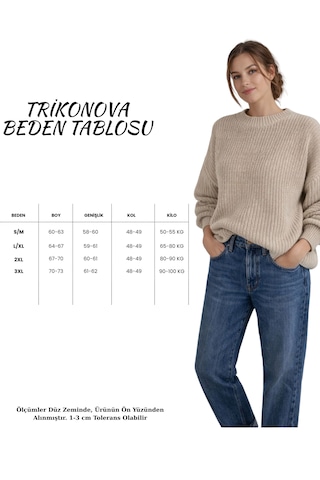 Trikonova Oversize Triko Kazak Bej