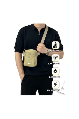 Çapraz Askılı Omuz Çantası Barsetto 390229519 Açık Kahverengi