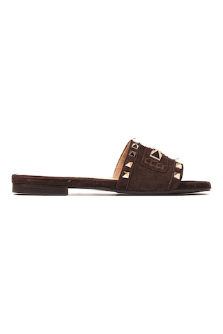 Caffee 490 C1341 Terlik Kadın 0197 394 Chiara Bellini Suede Caffee 490 C1341