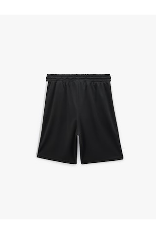 Koton Straight Fit Renk Bloklu Cepli Baskılı Beli Bağcıklı Spor Şort Siyah 6sam40130nk