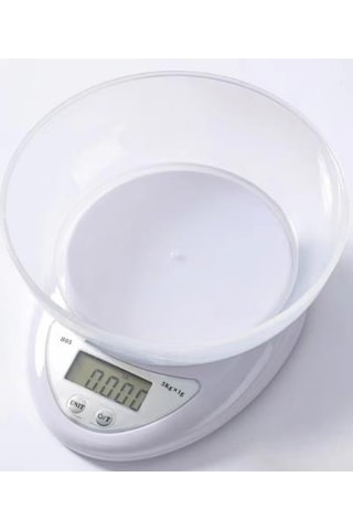 Wellhise B05w Kaseli Pilli Mutfak Tartısı Dijital Ekran Terazi Beyaz