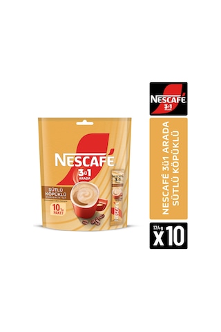 Nescafe 3 ü 1 Arada Sütlü Köpüklü Kahve 10'lu 150 G