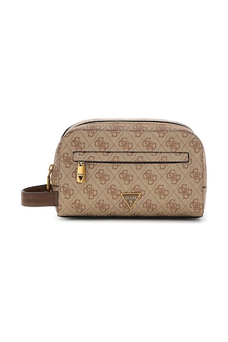 Guess Erkek Monogram Desenli İki Bölmeli El Çantası - Bej / Kahverengi Bej/kahverengi