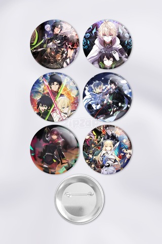 Owari No Seraph Seraph Of The End: Vampire Reign Çanta Süsü Rozet İğneli Buton Rozet Seti 6 Adet Çok Renkli