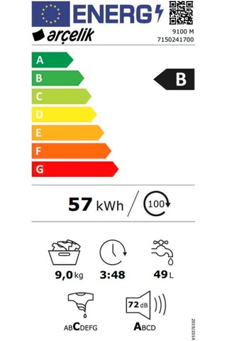 Arçelik 9100 M 1000 Devir 9 KG Çamaşır Makinesi