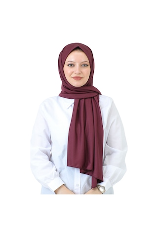 Şal Zarif Başörtüsü Eşarp Tesettür Giyim Uzun Abiyelik Vişne