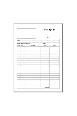 Folix Sipariş Fişi 14 X 20 Cm 2-50 2 Nüsha Otokopili 50 Yaprak 12