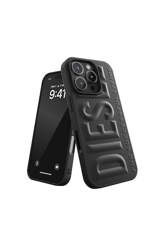 Diesel Apple iPhone 16 Pro Uyumlu 3d Biscotto Kılıf - Siyah