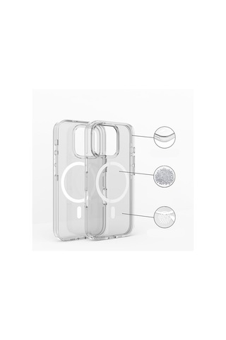 Apple Uyumlu iPhone 16 Kılıf M-safe Şarj Özellikli Kamera Korumalı Zore Kripto Kapak Seffaf