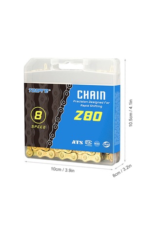 Folinda Toopre 6-7-8 Vites Bisiklet Zinciri, Tam Elektroplated Pas Koruma, Dağ Yolu Bisikleti İçin Altın Rengi Çok Renkli