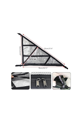 Cbtx Suv Tavan Saklama Ağı Araba Çatı Mesh Saklama Çantası 3 Saplı Modellere Uygun, Özellikler: Şeffaf Pvc+takviye Dokuma