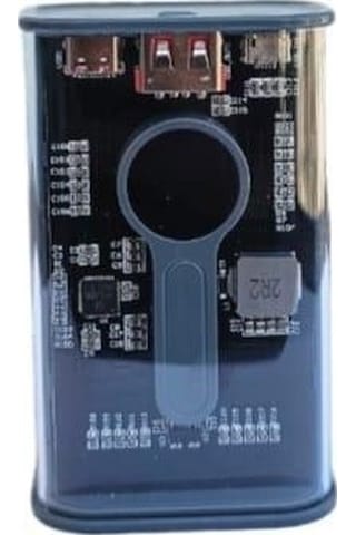 22.5w Pd Hizli 10000 Mah Digital Şeffaf Tasarimli Powerbank Gri