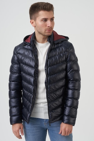 White Stone San Diego Slim Fit Kapüşonlu Kaban Laci-Laci Lacivert