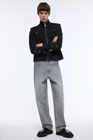 Defacto Regular Fit Dik Yaka Napolyon Fermuarlı Pamuklu Jean Ceket J1024ax26aunm40 Siyah-nm40