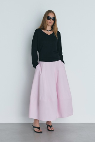 Suud Collection Siyah V Yaka İnce Triko Kazak