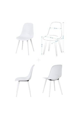Vilinze Tilia Plastik Bahçe Balkon Bistro Seti Katlanır Masa 60 60 Cm 1+4 Set Tilia-beyaz-eames4-beyaz-beyaz Diğer