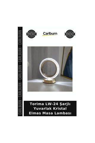 Premium Torima Lw-24 Şarjlı Yuvarlak Kristal Elmas Masa Lambası Ev Dekoru Masaüstü Işık Pratik Lamba Diğer
