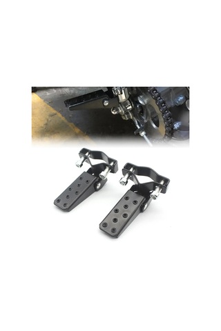 1 Çift Motosiklet Metal Ayak Dayama Pedalları Evrensel - Siyah