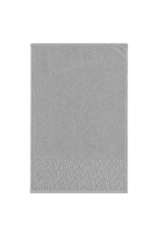 El Yüz Havlusu 50x90 Cm %100 Pamuk Kısmi Kadife Quadro Gri 11