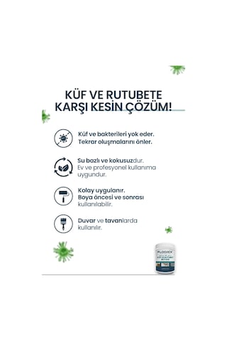 Floorix Küf ve Rutubet Solüsyon 1kg Beyaz - "Floorix Küf ve Rutubet Solüsyon 1kg"