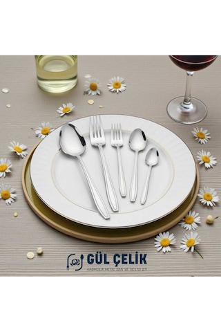 Çatal Kaşık Seti 30 Parça 6 Kişilik Kordon Model 18/0 Kalite 18/0 Paslanmaz Çelik
