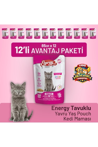 Tavuklu Yavru Yaş Kedi Maması 85 G - 12 Adet