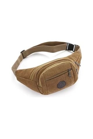 Erkekler İçin Şık Ve Pratik Kanvas Bel Çantası, Spor Aktiviteleri Ve Günlük Kullanım İçin Uygun, Omuz Askılı Çok Amaçlı Çanta, İş Ve Seyahat İçin Fonksiyonel Bel Çantası Kahverengi
