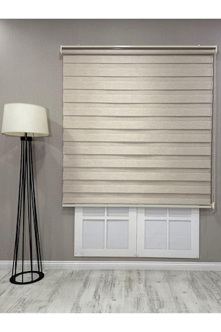 Bambu Zebra Stor Güneşlik Perde, Bej, 90 X 200 Çok Renkli