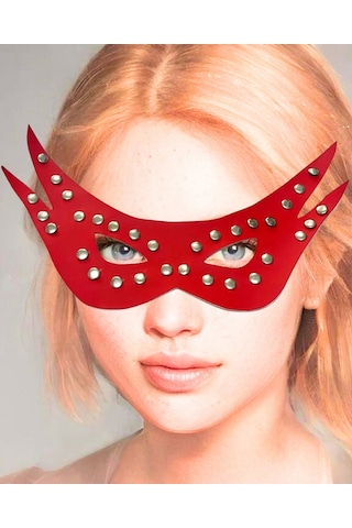 Deri Fantezi Kırmızı Parti Maskesi Tg275427 Kırmızı