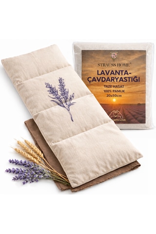 Strauss Lavantalı Çavdar Yastığı 800 G Çıkarılabilir & Yıkanabilir Kılıf Doğal Rahatlatıcı Ekru