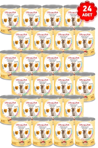 Ultravita Premium Yüksek Proteinli Sığır Konserve Yetişkin Köpek Maması 24 x 415 G Ultravita Premium Yüksek Proteinli Sığır Konserve Yetişkin Köpek Maması 24 x 415 G