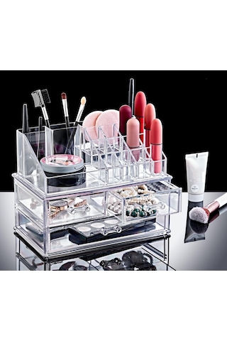 Anabel 3 Katlı Çekmeceli Makyaj Kozmetik Takı Düzenleyici Organiz
