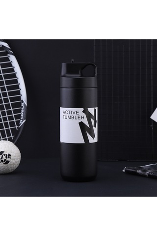 Xiyyadms Siyah Paslanmaz Çelik Vakum Matara 550ml - Uzun Süreli Isı Saklama, İki Yollu İçecek Alma, İç/dis Paslanmaz Çelik, Terdirençli Tasarım Siyah