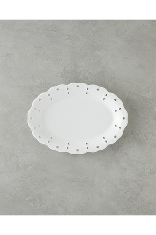 English Home Elodie Porselen Kayık Tabak 30,5 Cm Beyaz Beyaz