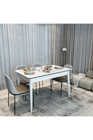 Nur Mobilya Mdf Mutfak Masası Beyaz