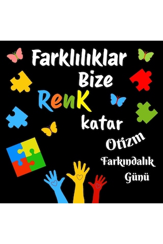 Otizm Farkındalık Günü Okul Panosu Figür Seti Hazır Kesim Sınıf Süsü 7