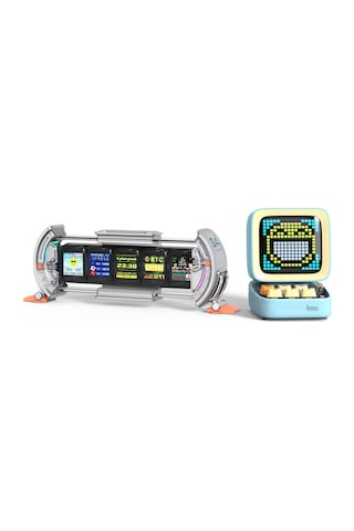 Divoom Ditoo Pro Mavi Bluetooth Hoparlör + Times Gate Dijital Led Ekran Seti