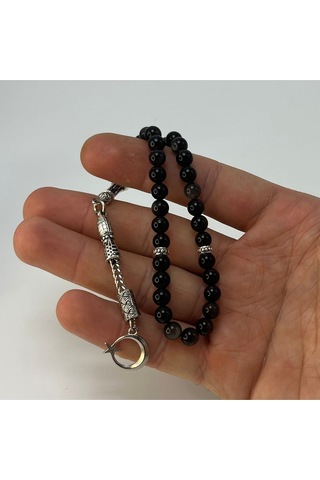 Sertifikalı Obsidyen 6mm 33lük Doğal Taş Tesbih