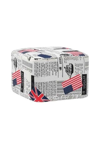 Flybuy Ud Tabure Renkli Pamuk Keten Koltuk, 28x28x18cm Çok Renkli