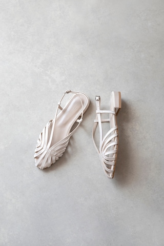 Wolk Shoes Lester Kadın Biyeli Saten Babet Bej